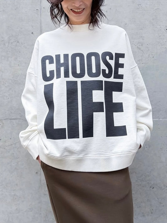 KATHARINE HAMNETT / SLOGAN PULLOVER / WHITE / TKH-SW-01