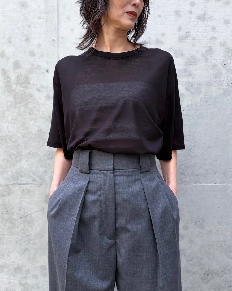 08sircus / Sheer cotton over tee / Black / S26SS-CS01