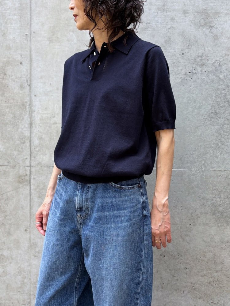 SLOANE / 16G天竺 リサイクルポリエステル×コットン 半袖ポロ / NAVY / SL10S-1075