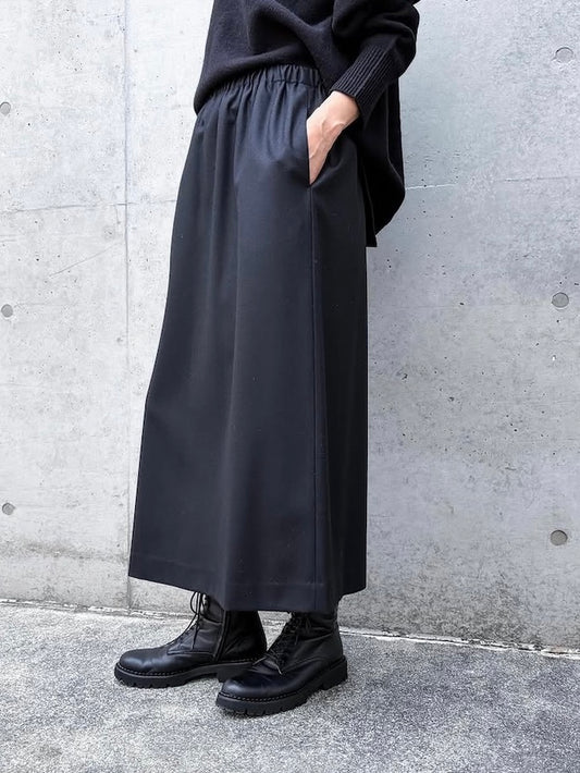 GALERIE VIE / ライトフラノストレッチ イージースカート / BLACK / 23055405201