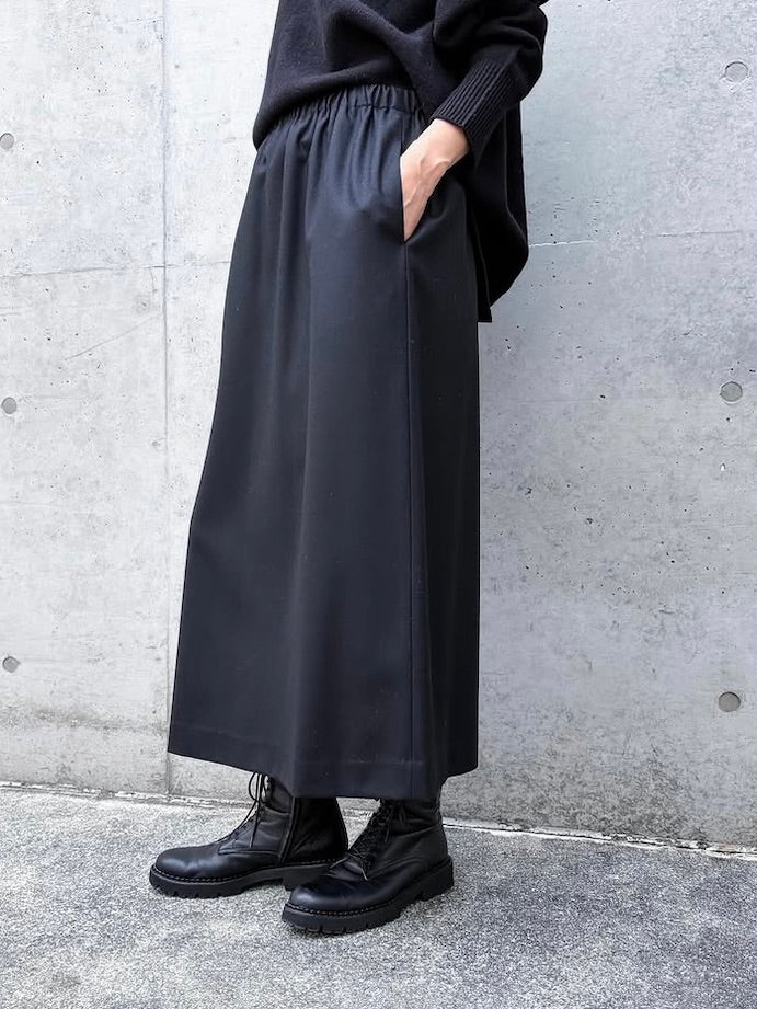 GALERIE VIE / ライトフラノストレッチ イージースカート / BLACK / 23055405201