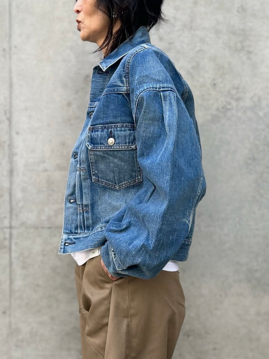 HYKE / BALLOON SLV DENIM JK TYPE2 REGULAR FIT / USED WASH BLUE / 17514