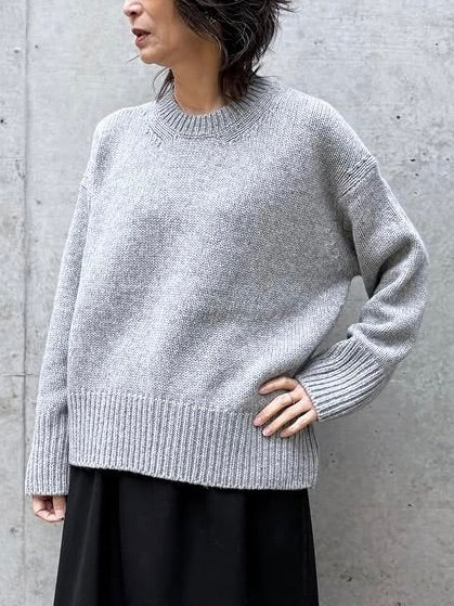 GALERIE VIE / ファインウール クルーネックプルオーバー / GRAY / 23025402302