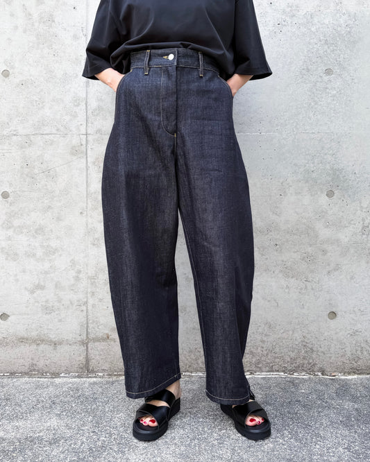 STUDIO NICHOLSON / CHALCO DENIM / WIDE CROP PANT / RAW INDIGO / SNW1417
