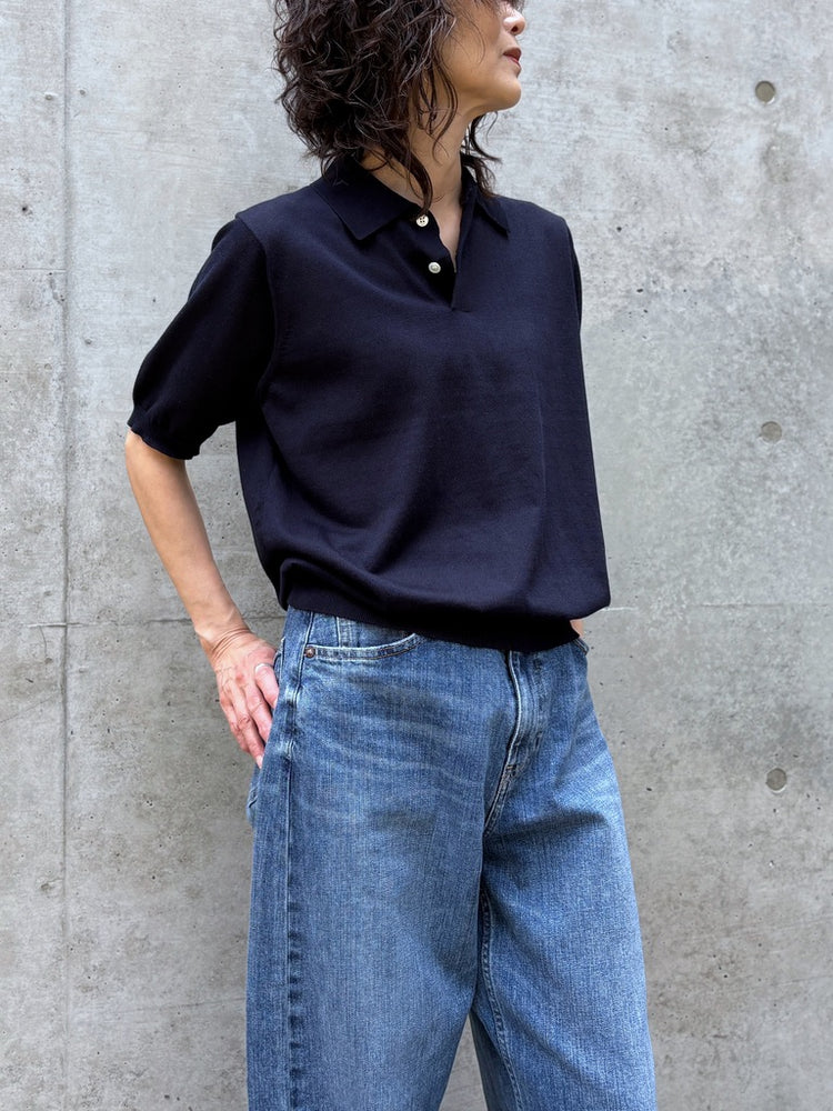 SLOANE / 16G天竺 リサイクルポリエステル×コットン 半袖ポロ / NAVY / SL10S-1075