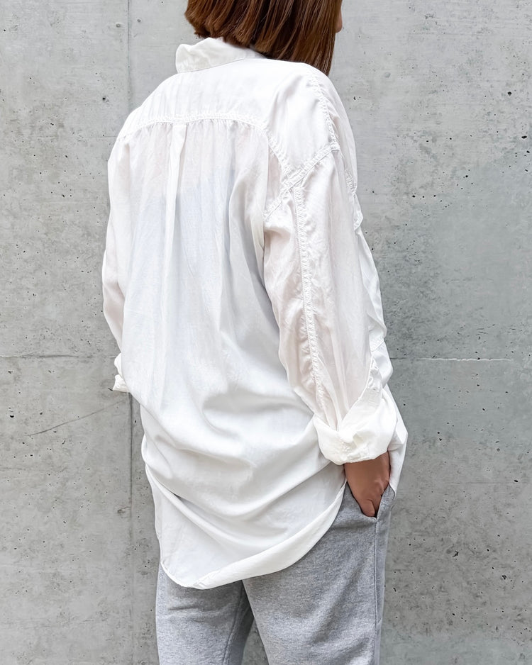 KATHARINE HAMNETT / PARACHUTE LONG TAIL SHIRT / WHITE / TKH-S90