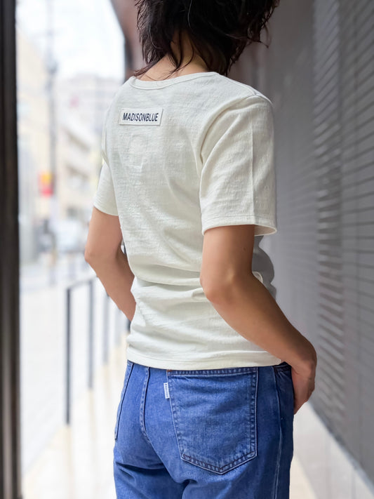 MADISONBLUE / CREWNECK TEE COTTON / WHITE / MB261-7002