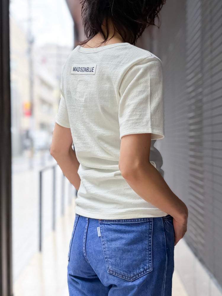 MADISONBLUE / CREWNECK TEE COTTON / WHITE / MB261-7002