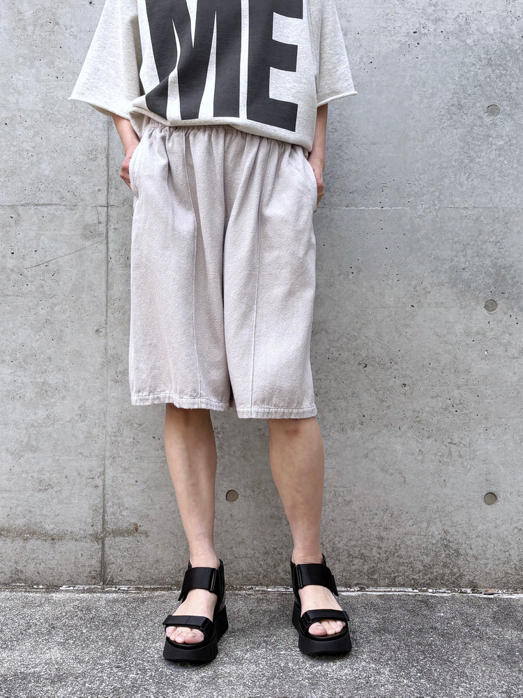 KATHARINE HAMNETT / NOIL SILK EASY WIDE SHORTS / BEIGE / KHESP-01