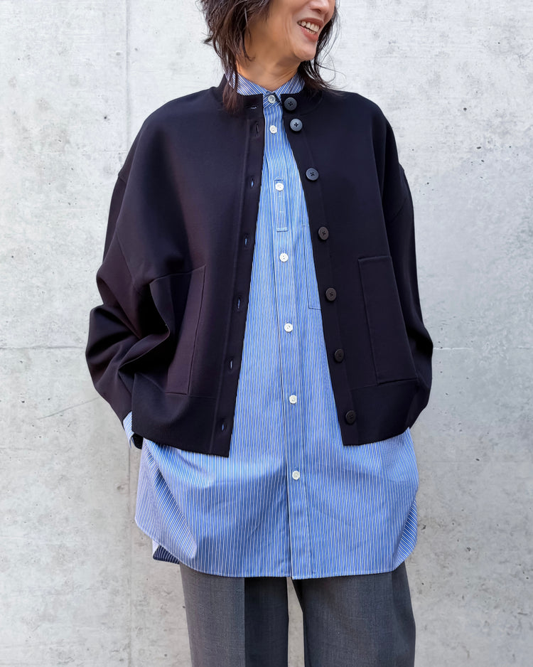 ENFÖLD / WIDE-ARM BOX-CARDIGAN / D.NVY / 300JS170-2151