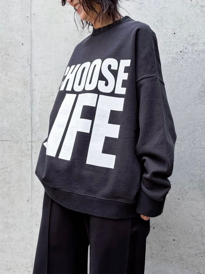 KATHARINE HAMNETT / SLOGAN PULLOVER / BLACK / TKH-SW-01