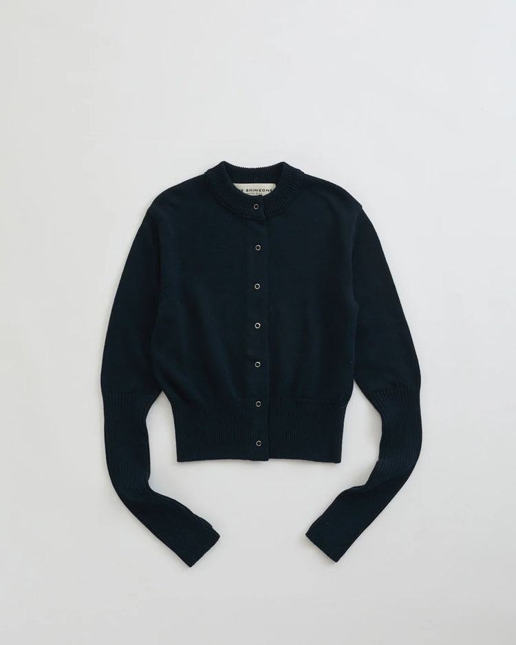 THE SHINZONE / COTTON LONG RIB CARDIGAN / NAVY / 25SMSNI01