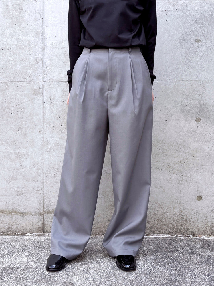 GALERIE VIE / ウォッシャブルトロツータックストレートパンツ / C.GRAY / 230461041040
