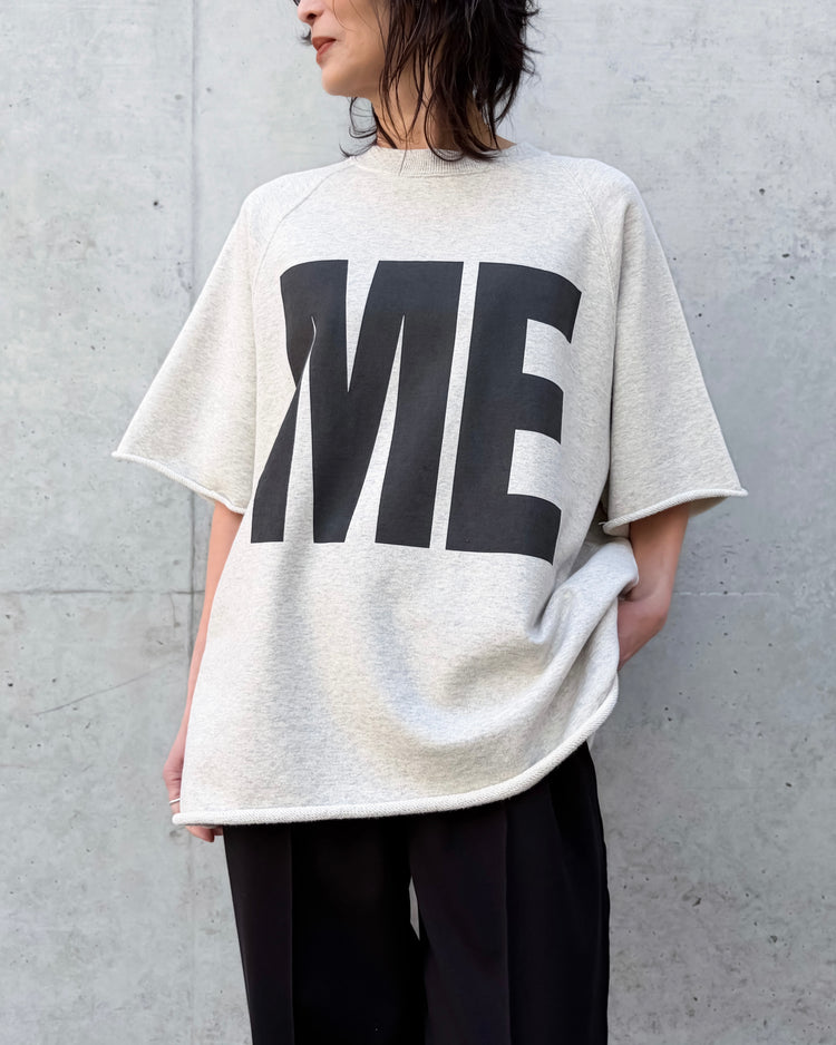 KATHARINE HAMNETT / OG/CUT OFF HARF SLEEVDE SWEAT / L.GRAY / THSW-03A