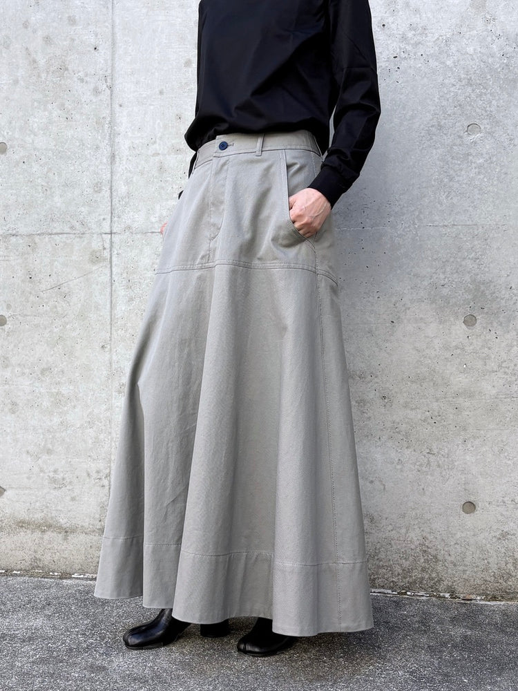 GALERIE VIE / ノンマーセライズドコットン フレアスカート / GRAY / 23056105007