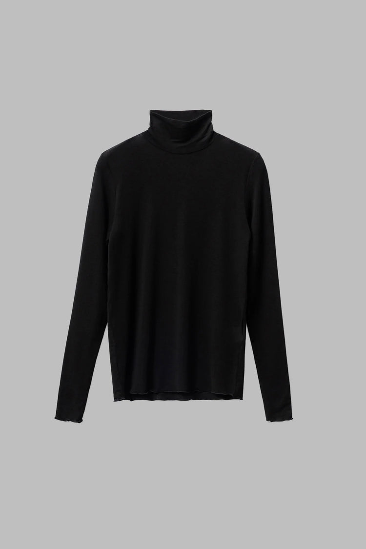 HYKE / C/S TURTLE NECK TEE / BLACK / 12447