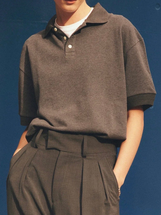 THE SHINZONE / WIDE POLO SHIRT / GRAY / 25MMSCU09