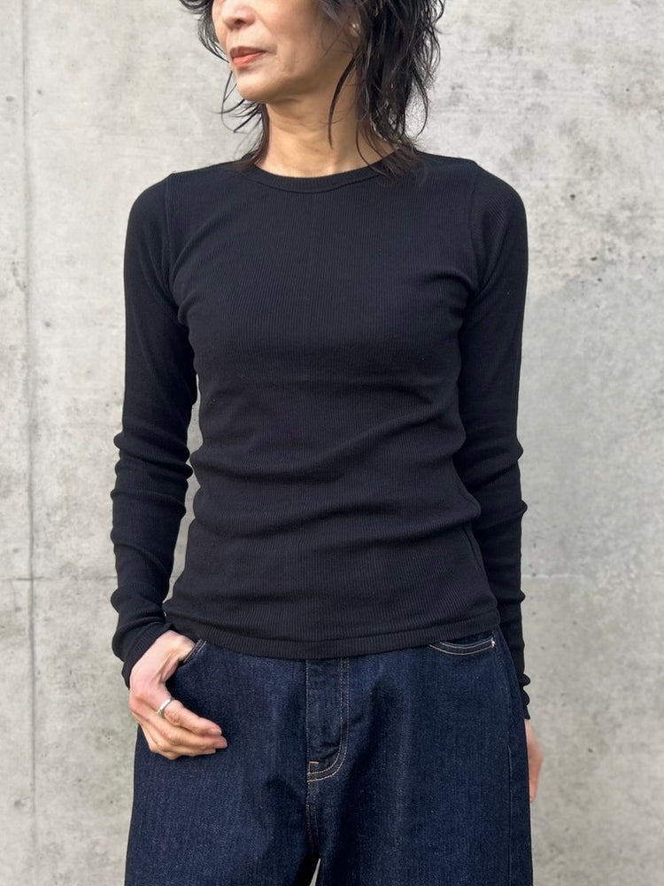 INSCRIRE / Gauze teleco long sleeve Tee / black / I26SS-CUT3