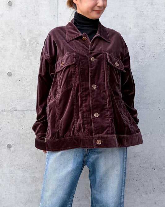 KATHARINE HAMNETT / OG/VELVET TRACKERS JACKET/ BROWN / 26A-KHSB-01