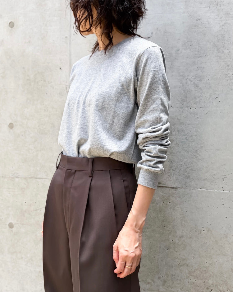 AURALEE / SEAMLESS LONG SLEEVE TEE / T.GRAY / A00T05ST
