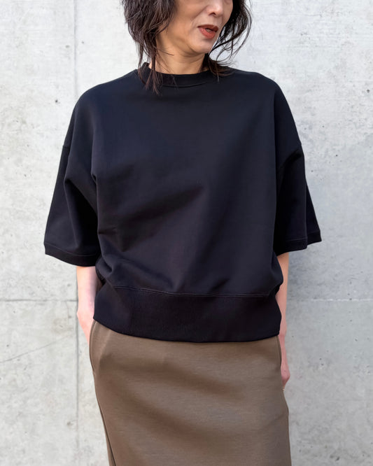 SLOANE / コットン裏毛 半袖ショート丈スウェット / BLACK / SL10S-T1134
