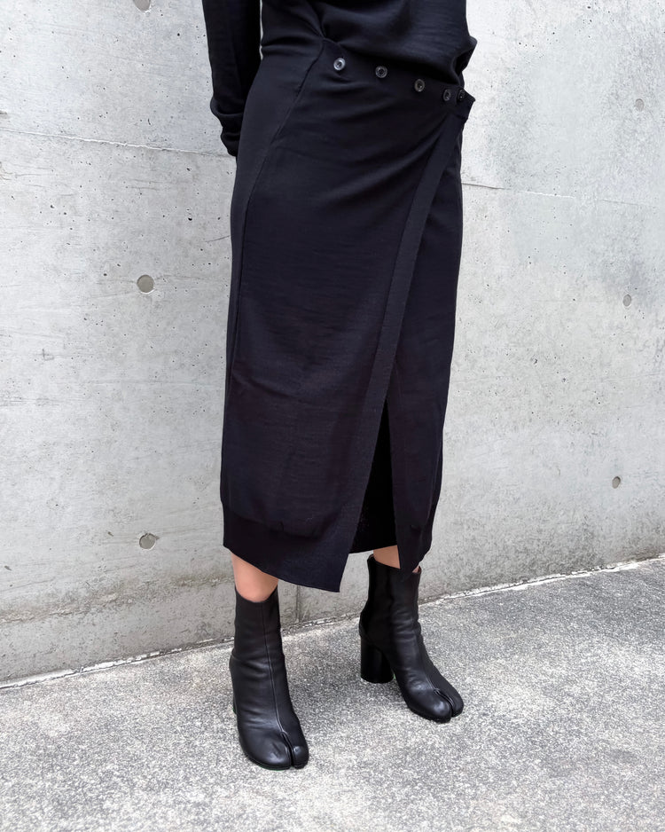 LEMAIRE / メリノウールブレンドのボタンドレス / BLACK / DR1180LK1063
