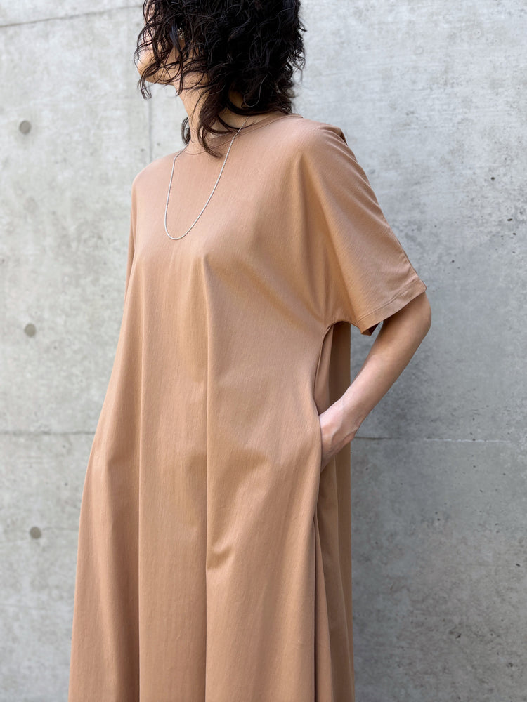 SLOANE / コットン×ナイロン バックタックワンピース / CAMEL / SL10S-T1106