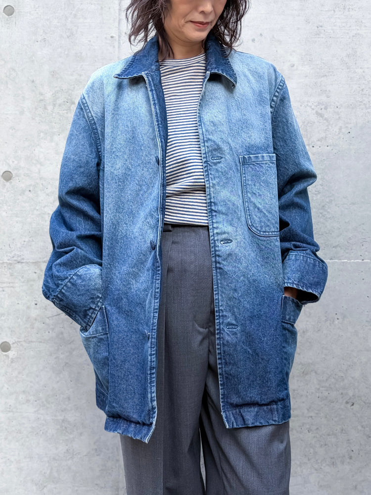 BOWTE / DENIM COVERALL JACKET / BLUE WASHED / 261-06-0002