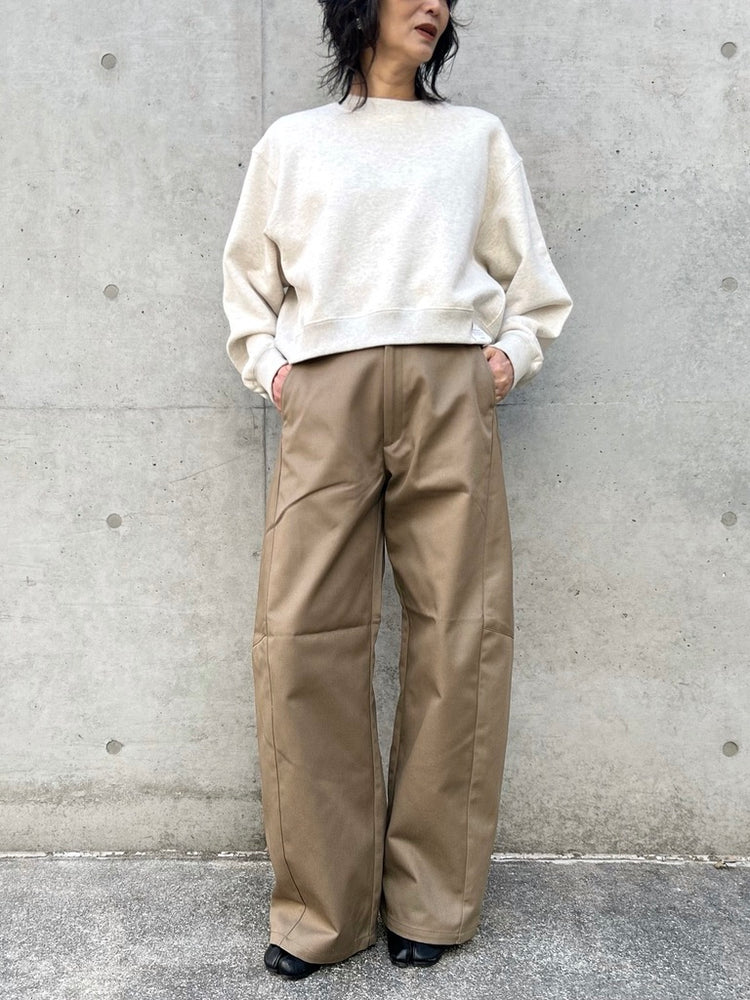 HYKE / T/C BARREL-LEG WORK PANTS / BEIGE / 13394