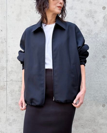 AURALEE / WOOL KID MOHAIR HOPSACK ZIP BLOUSON / DARK NAVY / A26SB03MH