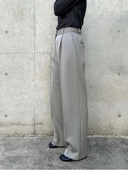 CLANE / 2WAY TUCK STRAIGHT PANTS / GRAY / 10110-7033