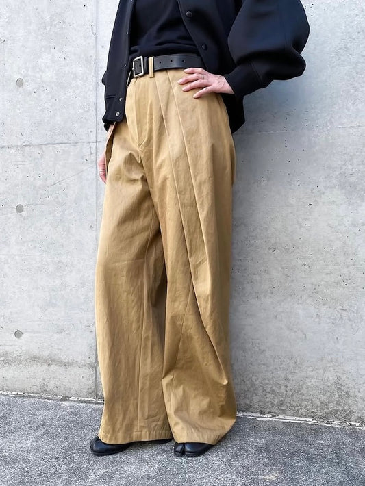 ASTRAET / コットン ギャバ 2タック テーパードパンツ / BEIGE / 5414-236-0466