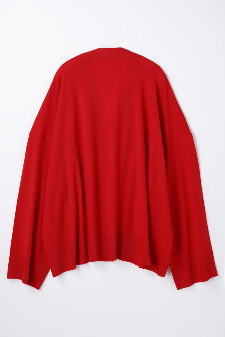 ENFÖLD / V-NECK BOX CARDIGAN / Red / 300JA270-0421