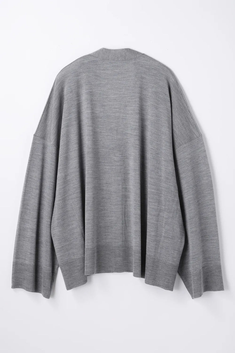ENFÖLD / V-NECK BOX CARDIGAN / Top Gray / 300JA270-0421