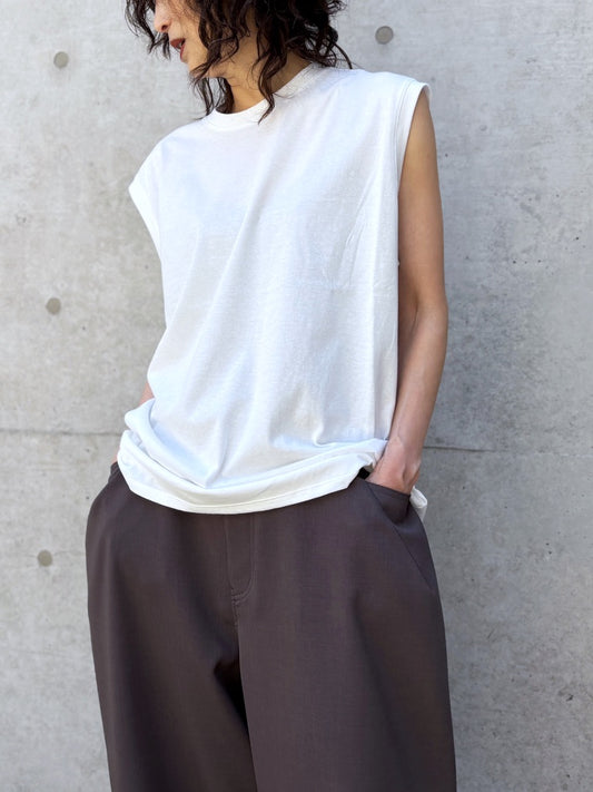 INSCRIRE / Raffi Gauze Sleeveless Teet / WHITE / I26SSCUT11