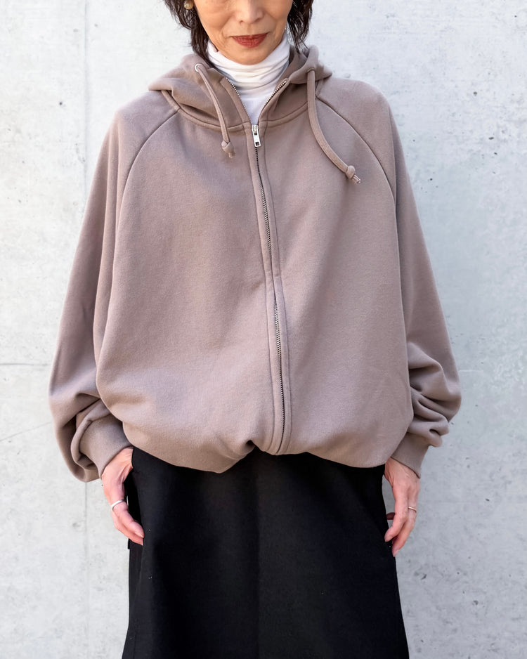 COGTHEBIGSMOKE / OLIVETTE ZIP UP HOODIE / TAUPE