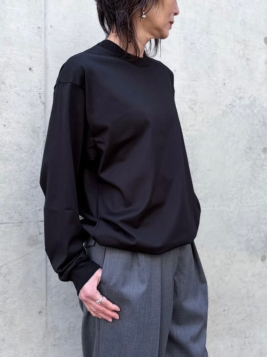 CINOH / DRAWSTRING LONG TEE / BLACK / E-40-038
