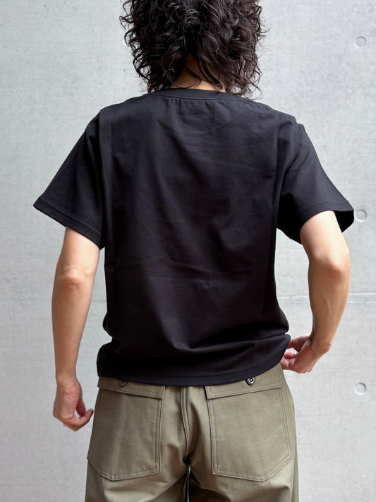 HYKE / SHORT-SLV TEE / BLACK / 12437