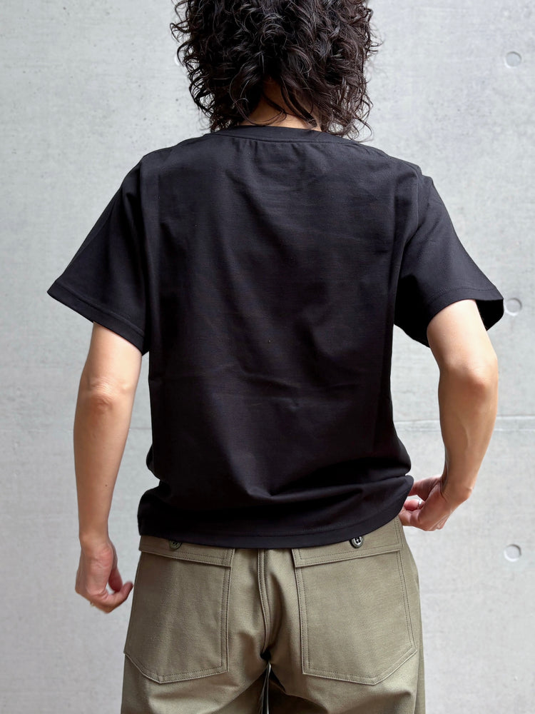 HYKE / SHORT-SLV TEE / BLACK / 12437