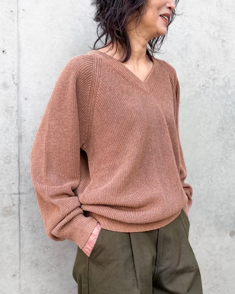 THE SHINZONE / C/L V-NECK KNIT PULLOVER / BROWN / 26SMSNI05