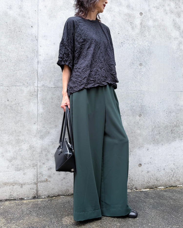 ENFÖLD / WRINKLE BOX T-SHIRT / BLACK / 300JA280-0031