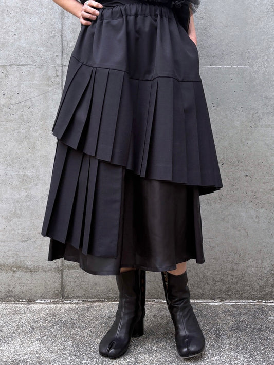 noir kei ninomiya / ウールエステルギャバジンスカート / 3Q-S009-051