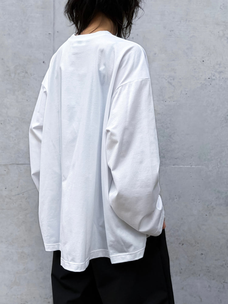 någonstans / slit flare long-sleeves t-shirt / Salt / 470JS880-0321