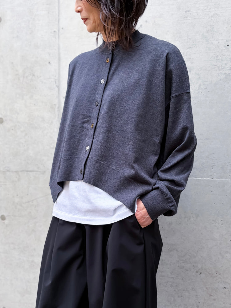 ENFÖLD / HIGH-NECK CARDIGAN / C.GRY / 300JS270-0301