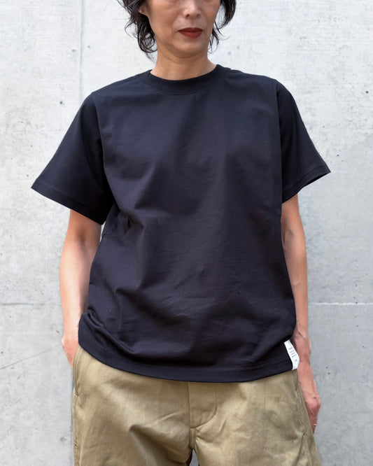 HYKE / SHORT-SLV TEE（6.5OZ） / BLACK / 12452