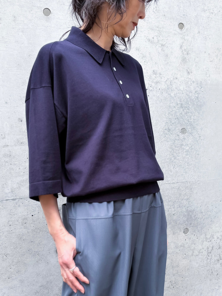 BLAMINK / 18Gハーフスリーブニット / NAVY / 79181000001