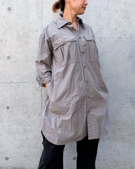 KATHARINE HAMNETT / LONGLENGTH WASHIED OUT SHIRT / GRAYGE  / 26A-TKH-11