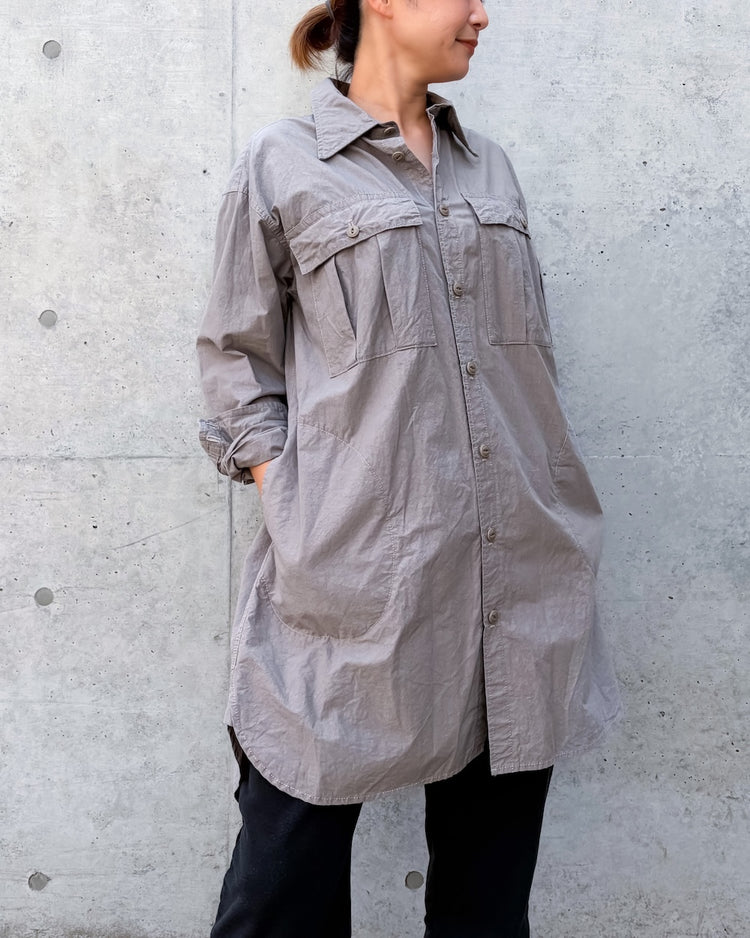 KATHARINE HAMNETT / LONGLENGTH WASHIED OUT SHIRT / GRAYGE  / 26A-TKH-11