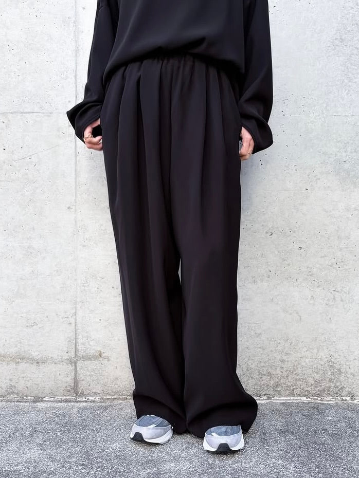 ENFÖLD / TAPERED WIDE PANTS / BLACK / 300JS231-0111