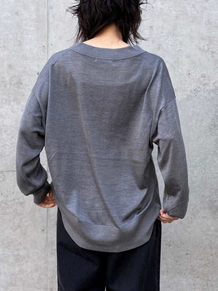 CINOH / SILK KNIT V/N PO / GRAY / E-50-048